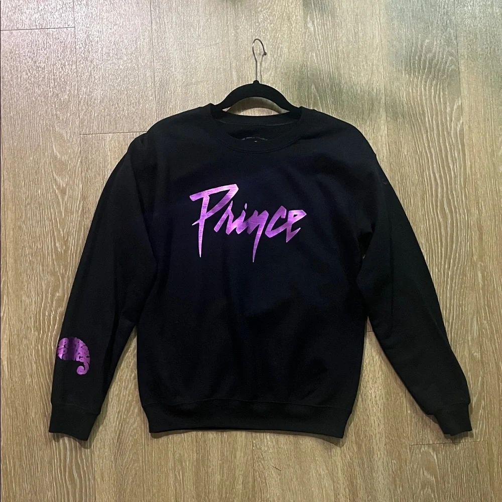 Prince Purple Rain Hologram Paisley Party Symbol crewneck Sweatshirt Sz Small - Picture 3 of 7